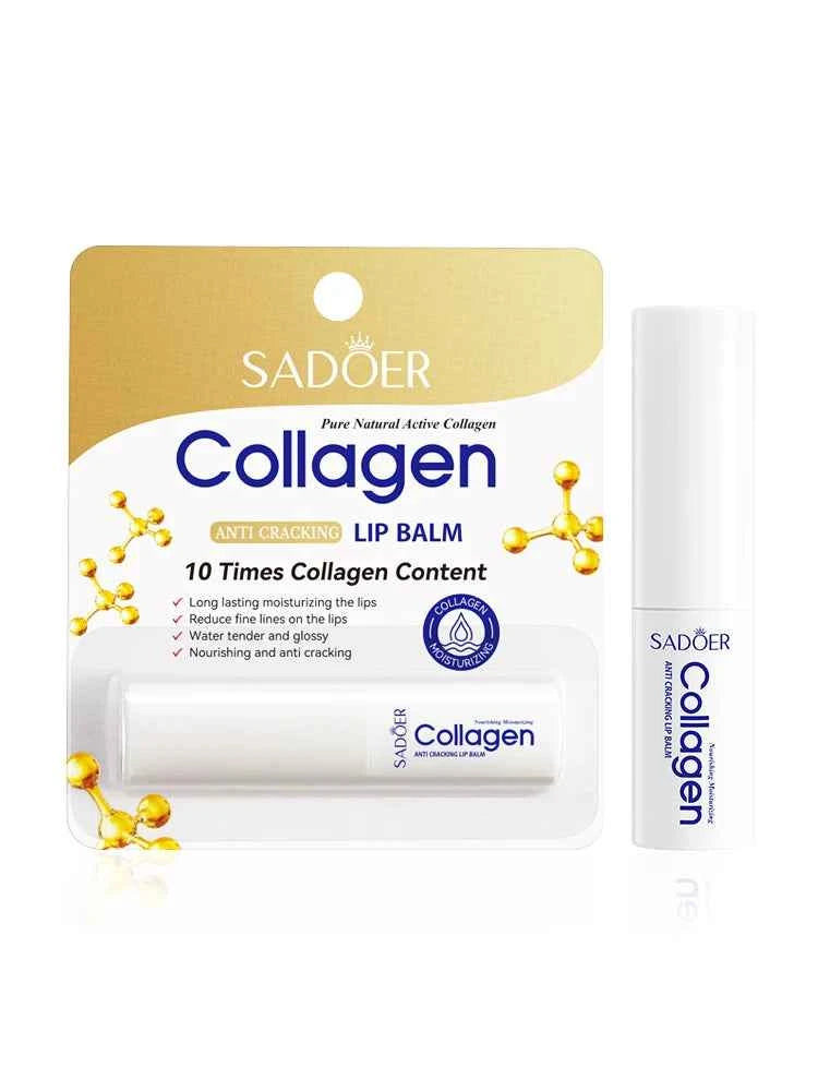 1/2/3pcs SADOER Collagen Lip Balm Moisturizing Anti Wrinkles Anti-aging Nourishing Hydrating Lipstick Lips Skin Care Products