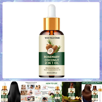 Rosemary Oil Hair Growth Essential Coconut Oil Improve Hair Loss And Nourishes Strengthen Hair Roots Scalp Treatment Hair Care - Shello's Creative Boutique