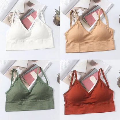 ZXYOUPING Kit 4 Seamless Bra Set – Sexy Beautiful Back Cotton-Blend Wireless