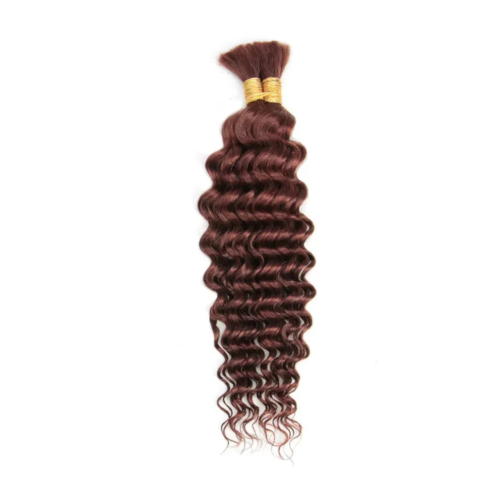 Blonde Highlight Bulk Braiding Hair - Deep Wave Curly Human Hair 100g for Boho Braids - Shello's Creative Boutique