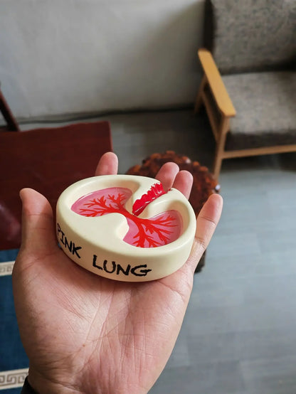 Pink Lung Ashtray – Funny Resin Desktop Cigarette Ash Tray