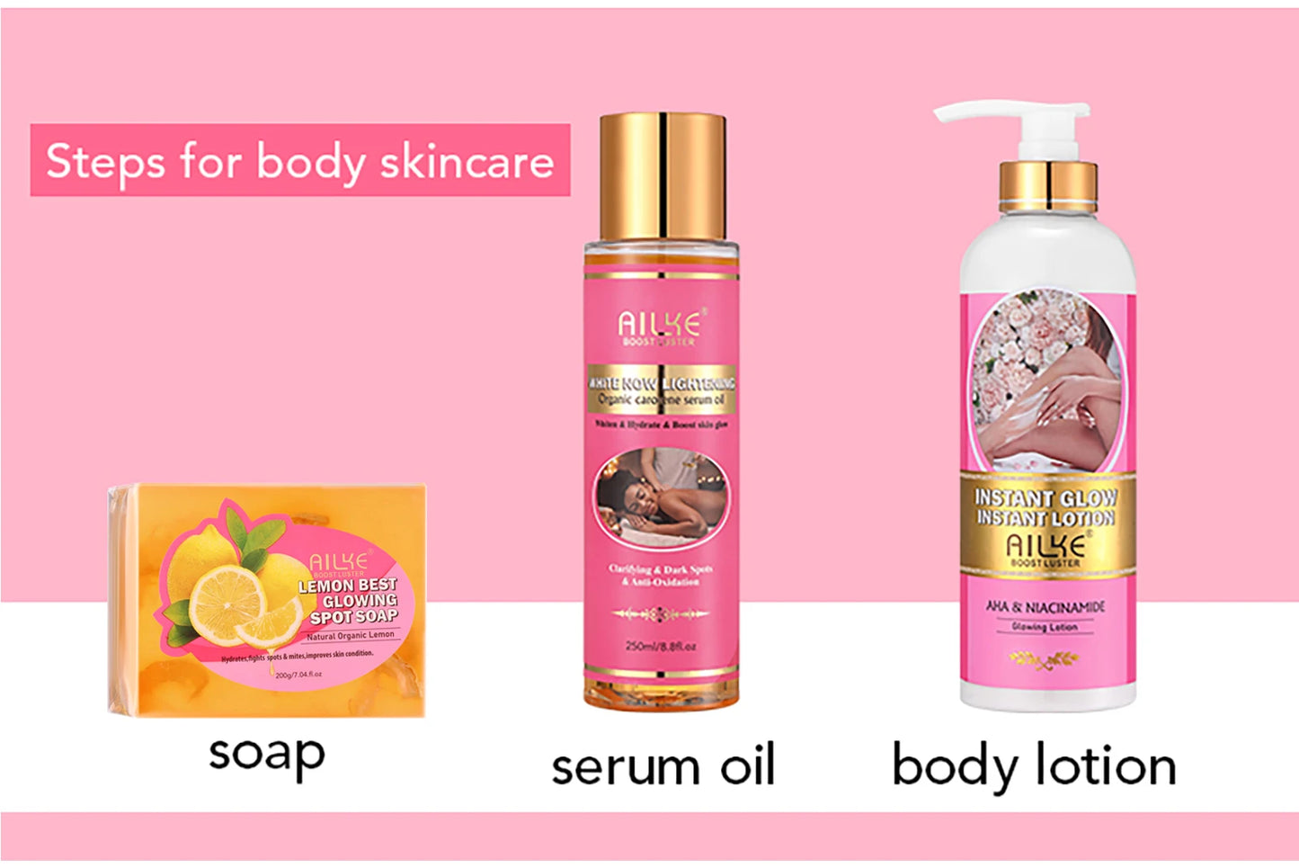 AILKE Women Skin Glowing Body Lotion, Moisturizing, Brightening, Nourishing, Smoothing Skin Cream, With Niacinamide - Shello's Creative Boutique