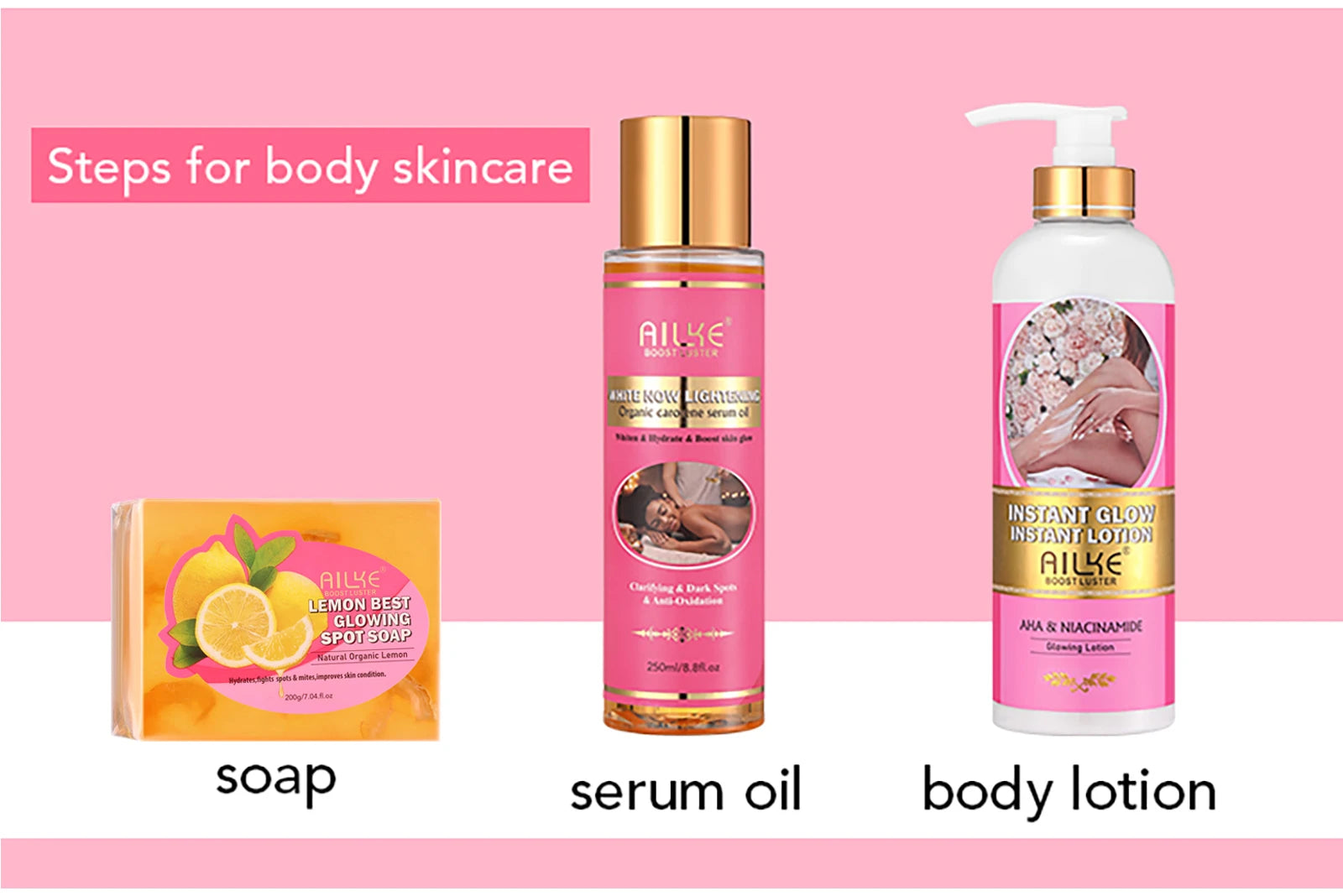 AILKE Women Skin Glowing Body Lotion, Moisturizing, Brightening, Nourishing, Smoothing Skin Cream, With Niacinamide - Shello's Creative Boutique