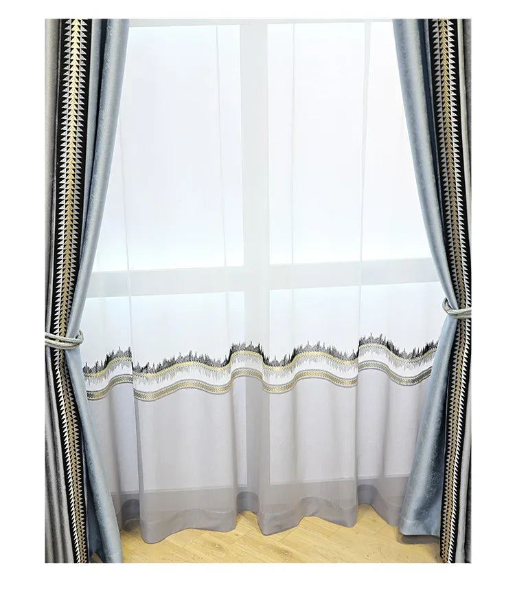 Modern High-End Curtains - Thickened High-Precision Blackout Drapes for Living Room & Bedroom - Shello's Creative Boutique