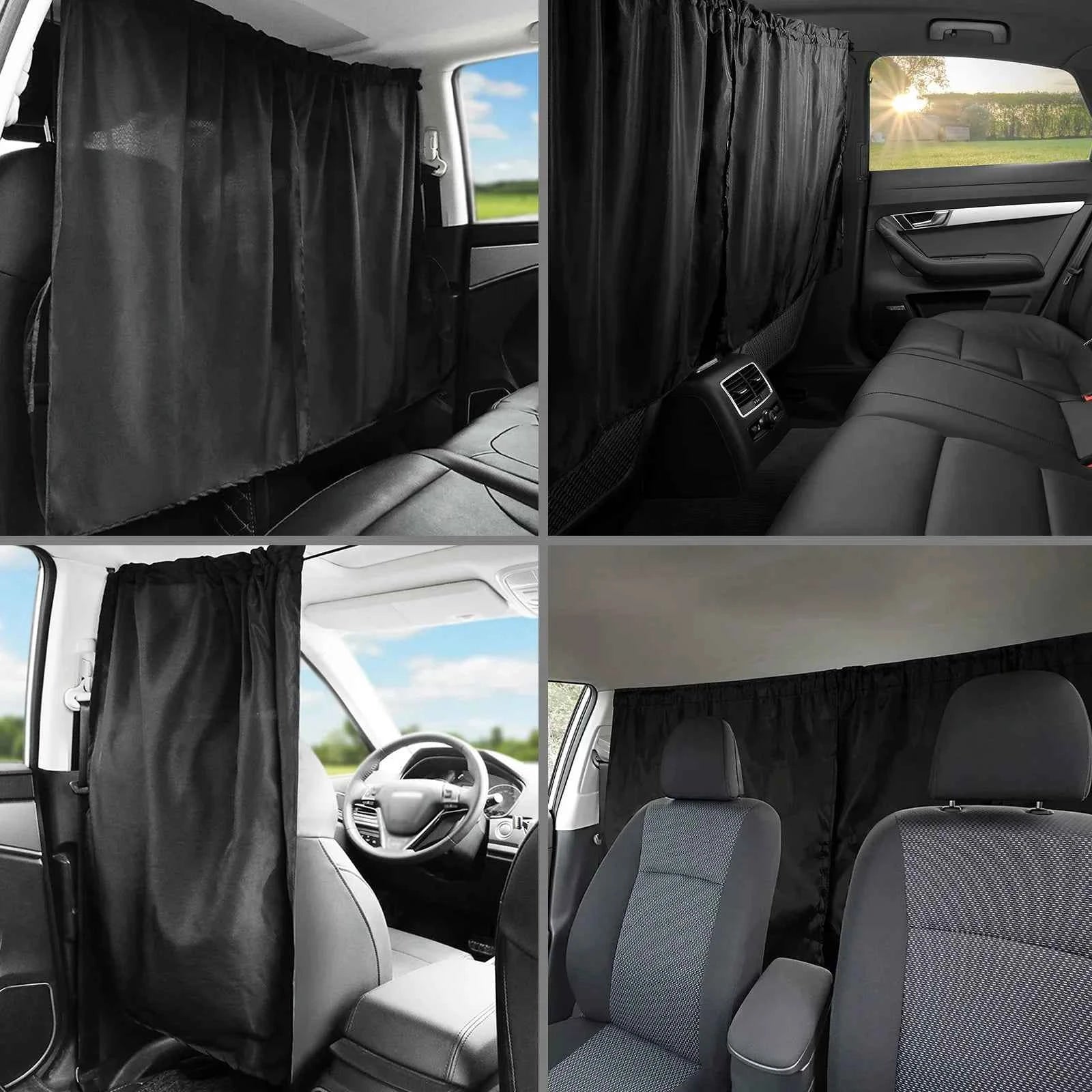 Car Privacy Curtains Universal Car Divider Curtain Between Rear Seat Auto Blackout Curtains Car Sun Shades Side Window Covers