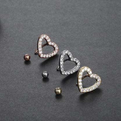 Stainless Steel Cubic Zirconia Drop Navel Ring