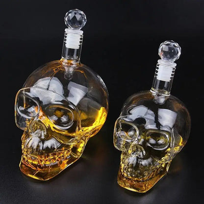 Skull Head Crystal Decanter & Glass Set – Gothic Bar Whisky Vodka Wine Spirits
