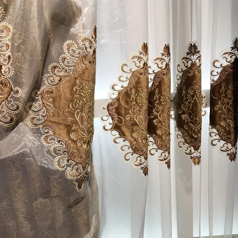 European Palace Luxury Curtains - Velvet Drapes for High Windows