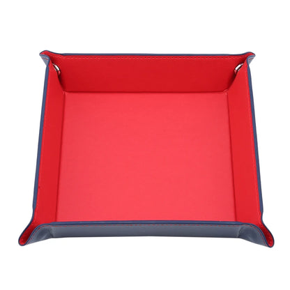 PU Leather Folding Valet Tray – Collapsible Desktop Storage for Keys, Phone, Wallet & Coins