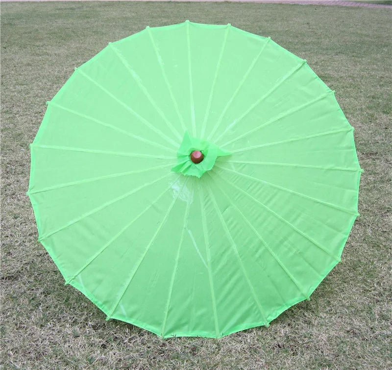 70cm Chinese Fabric Parasol — Traditional Bamboo Dance Umbrella for Weddings & Props