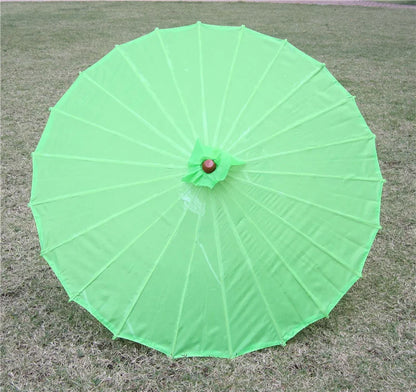 70cm Chinese Fabric Parasol — Traditional Bamboo Dance Umbrella for Weddings & Props