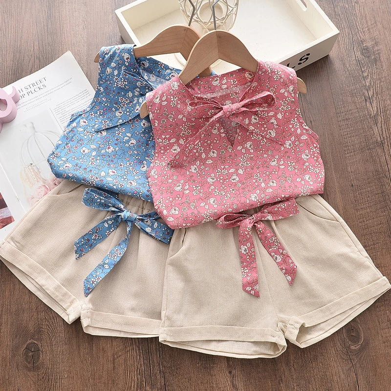 New Summer Baby Girls Clothes Children Sleeveless Vest Shorts 2Pcs/Sets Toddler Clothing Infant Fashion Costume Kids Tracksuits Shello's Creative Boutique