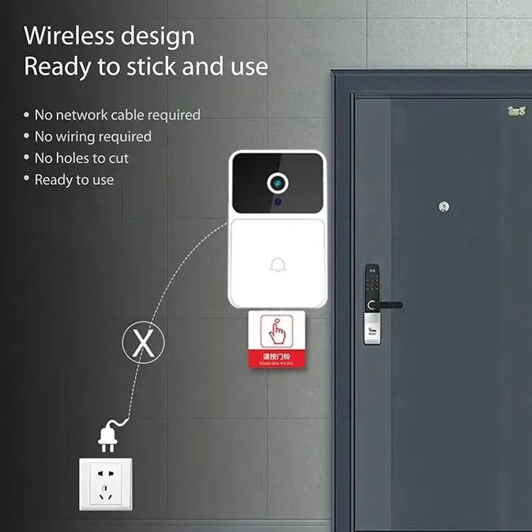 Wireless WiFi Video Doorbell with HD Camera, Night Vision & Voice Change