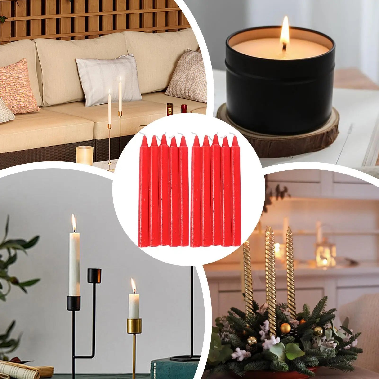 Long Burning Emergency Candles 10pcs Set - Smokeless Survival Candles for Power Outages - Shello's Creative Boutique