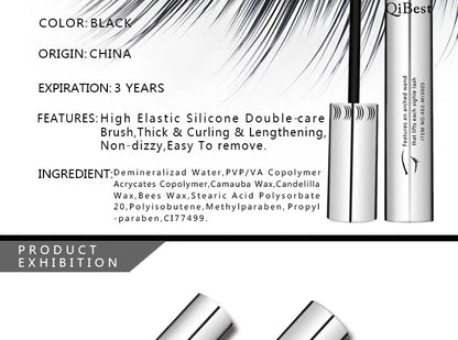 Qibest Silver Tube Mascara Waterproof Long & Curling Black Eyelashes Easy Removal No Dizziness Everlastingly Lasting - Shello's Creative Boutique