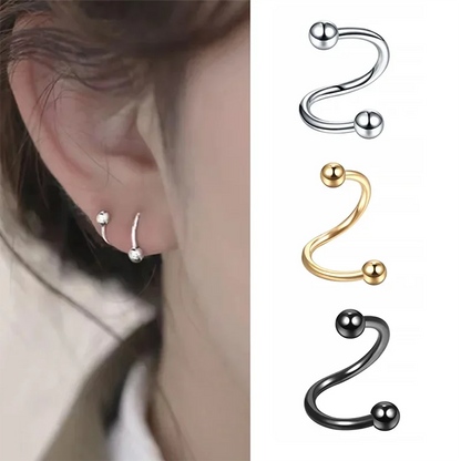 Stainless Steel Nose Ring Piercing Horseshoe Spike Septum Piercing Lip Tragus Helix Piercing Body Piercing Ring Hip Hop "S"