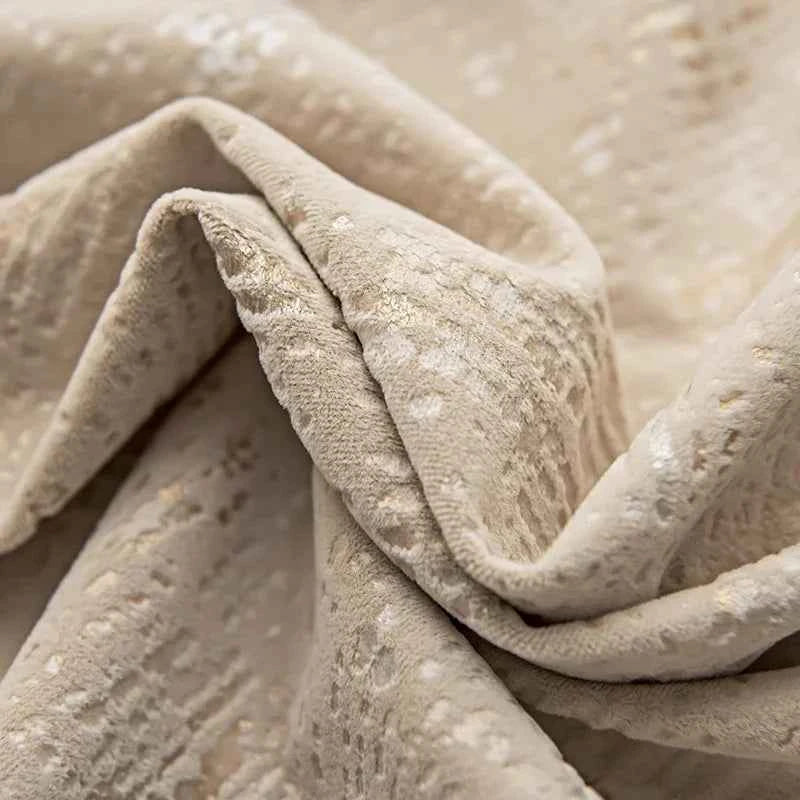 The New Simple Curtains for Living Dining Room Bedroom and Modern Beige Bronzing Flannel Thickened Shading Velvet Light Luxury