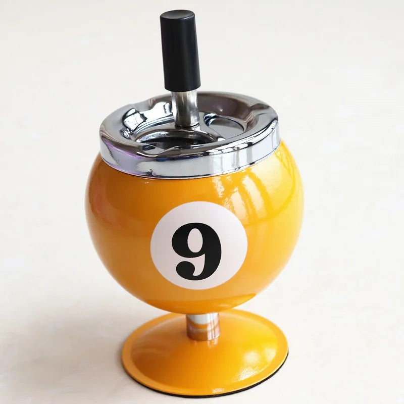 Pool Ball Ashtray With Lid – Anti-Fly Ash Desk Decoration Gift for Billiard Lovers