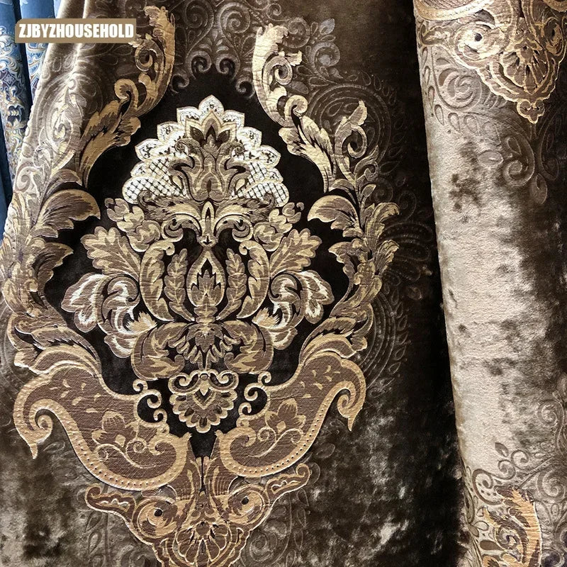 European Palace Luxury Curtains - Velvet Drapes for High Windows