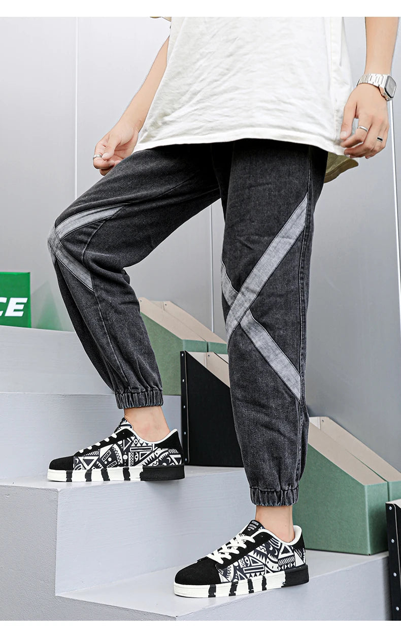 YRZL Men's Sports Running Shoes Canvas Geometric Style Lace-Up Sneakers Couples' Fashionable Graffiti Print Skate Shoes Men Shello's Creative Boutique