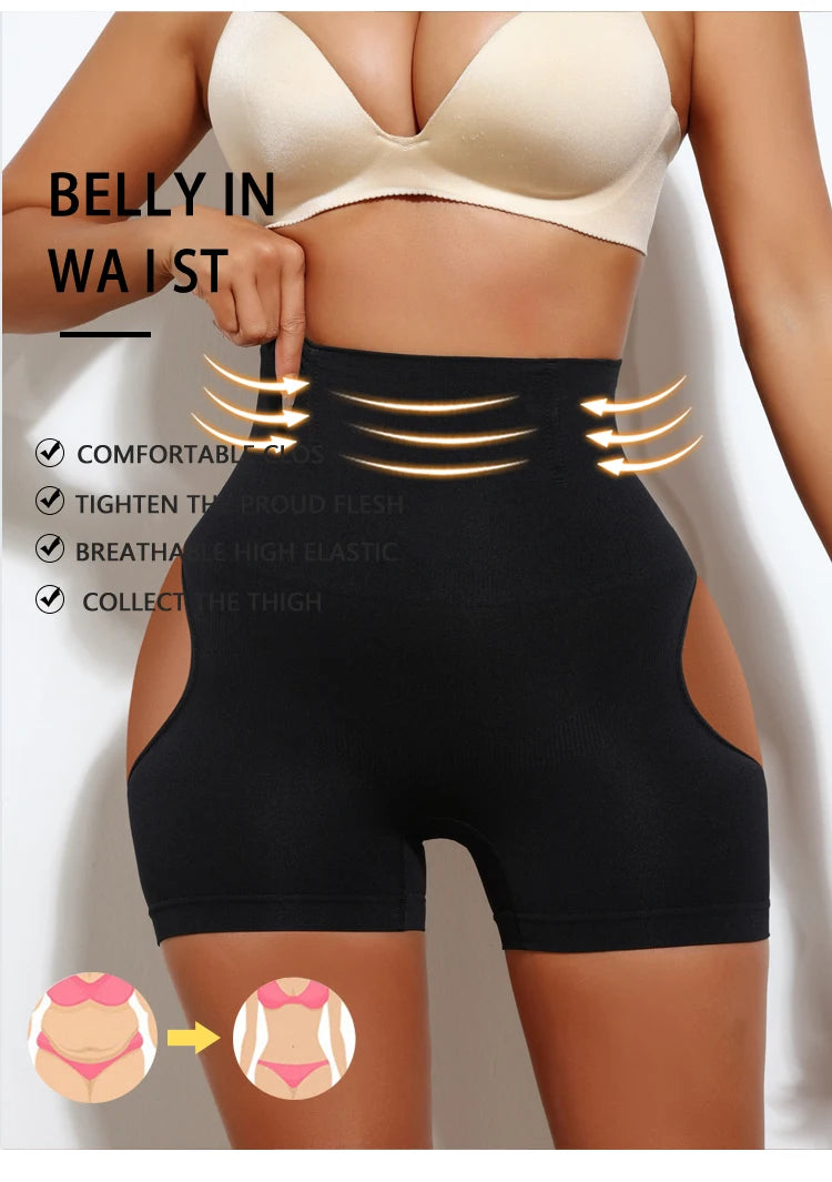 High Waist Shapewear Shorts - Butt Lifter Control Panty