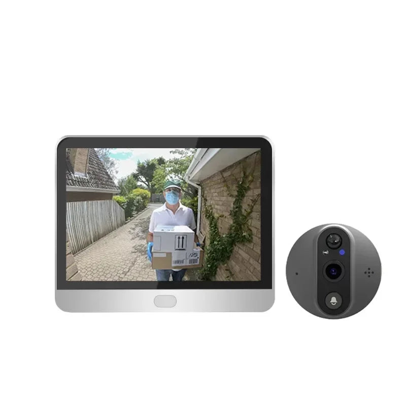 3MP WiFi Peephole Door Camera with 4.3 Inch Screen, Night Vision & PIR Detection