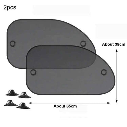 SEAMETAL Car Sun Shade Side Window Curtain Front Rear Window Sunshade Summer UV Blocking Suction Cup Car Sun Protection Curtains