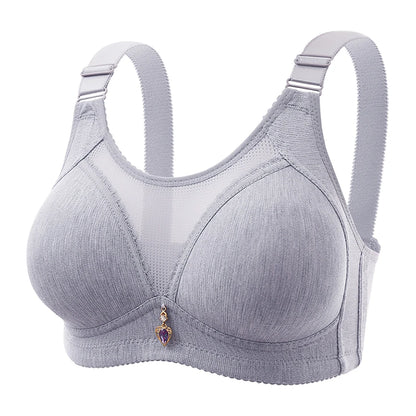 Comfortable Non-Slip Push-Up Sports Bra for Women – Seamless Wire-Free Lingerie with Wide Shoulder Straps & Chest Pad (Sizes 36–100BC)