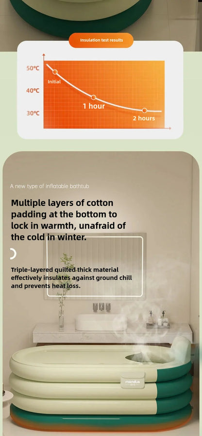 Foldable Adult Sitting Bathtub – Thickened Inflatable Bath Barrel for Sweat Steam & Medicine Bath