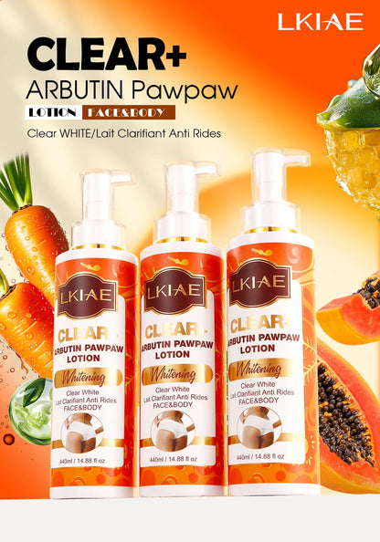 LKIAE Clear Arbutin Pawpaw Whitening Body Lotion, Moisturizing Cream, Improve Rough Skin, Remove Dark Spots, Melanin - Shello's Creative Boutique