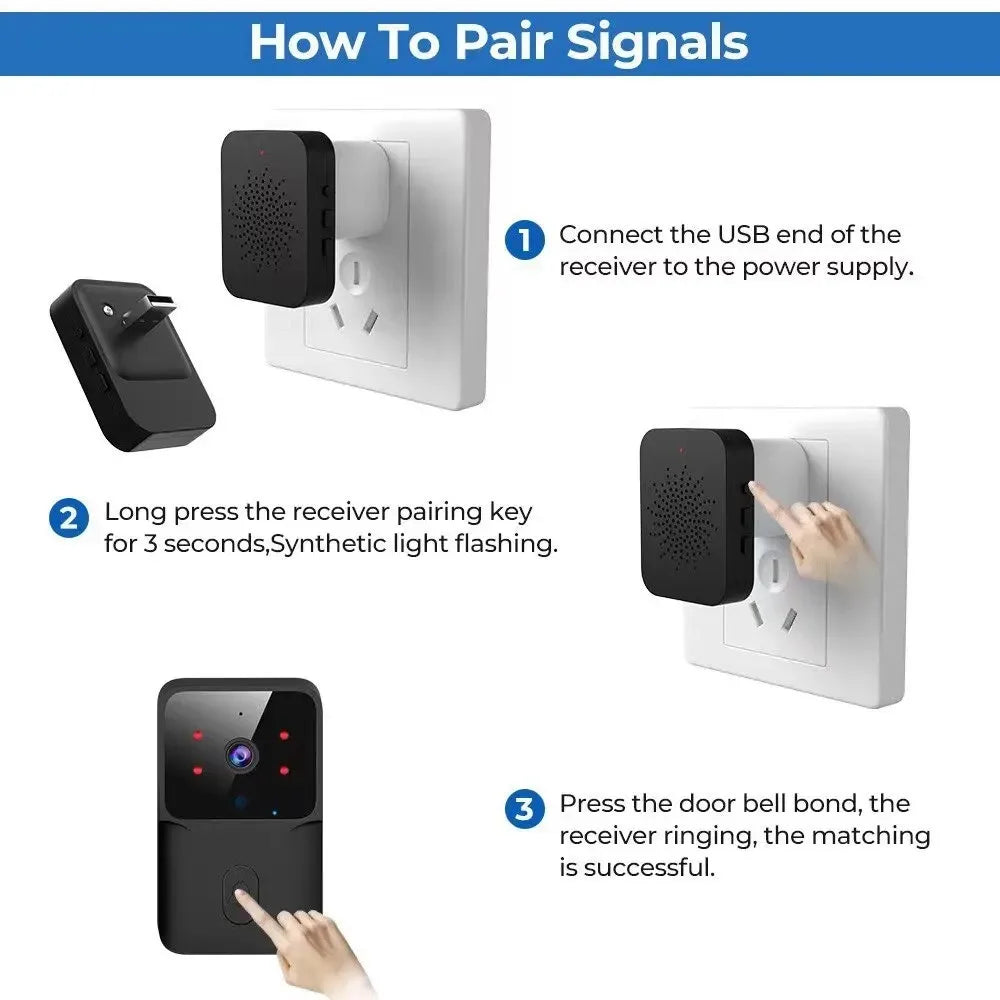 Wireless WiFi Video Doorbell Camera Bundle with HD Outdoor IR & Video Intercom