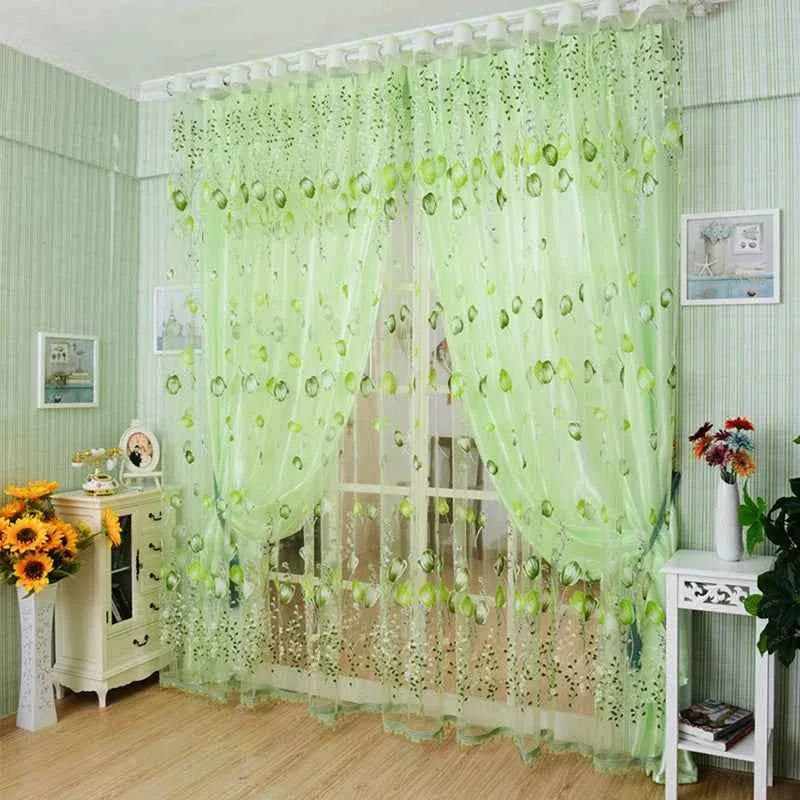 Beeinch Floral Tulle Curtains - Modern Sheer Window Panels for Living Room & Bedroom - Shello's Creative Boutique