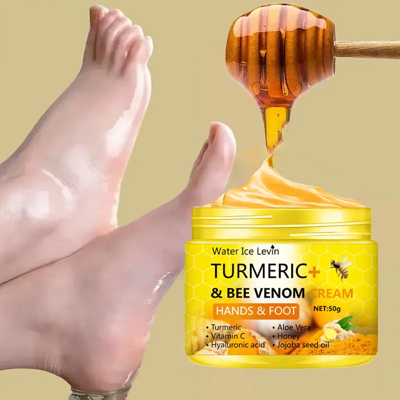Turmeric Bee Venom Anti-Drying Crack Foot Cream Hand Cracked Repair Skin Removal Care Cream Dead Feet Hand Skin 50g - Shello's Creative Boutique