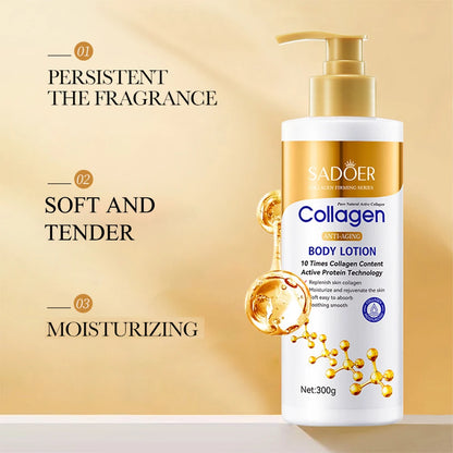 Collagen Body Lotion for Firming & Hydration - Intense Moisturizer Anti-Aging Skin for Dry, Sagging Skin, Nourishment 300g/pc - Shello's Creative Boutique