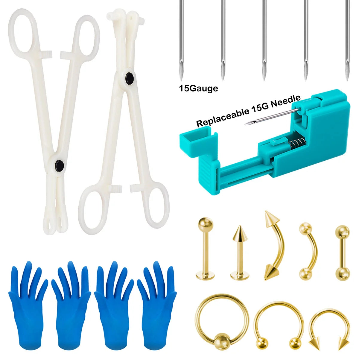Body Piercing Jewellery Kit – Stainless Steel & Acrylic