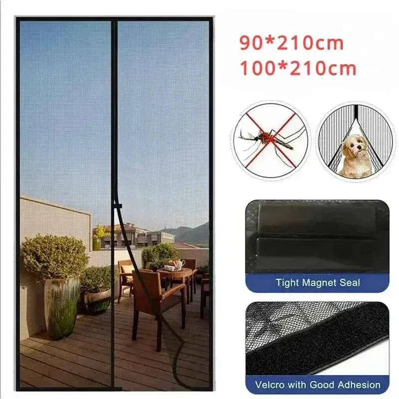 Magnetic Door Curtain - Auto-Close Anti-Mosquito Screen with No Drilling Installation (100x210cm) - Shello's Creative Boutique