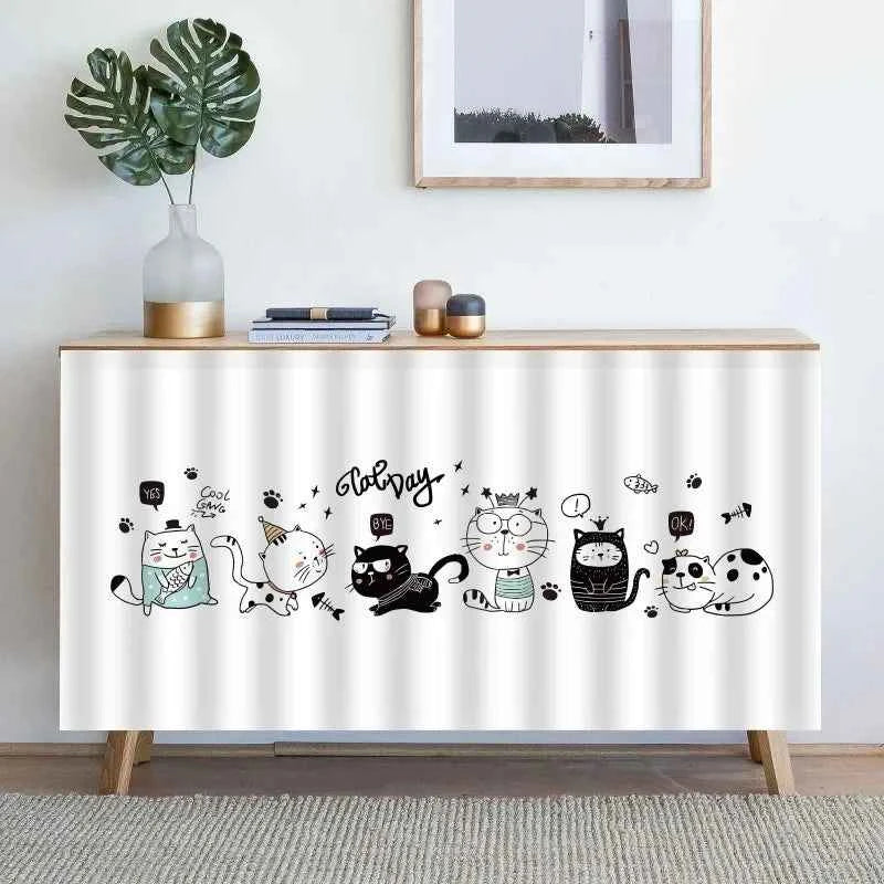 1PC Kitchen Cabinet Curtain Cover Dustproof Cupboard Wardrobe Short Curtains Washable Drapes Self-adhesive Half-Curtain Cortinas