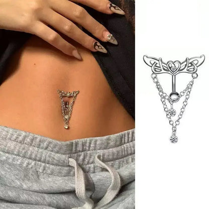 Heart Wings Belly Button Ring