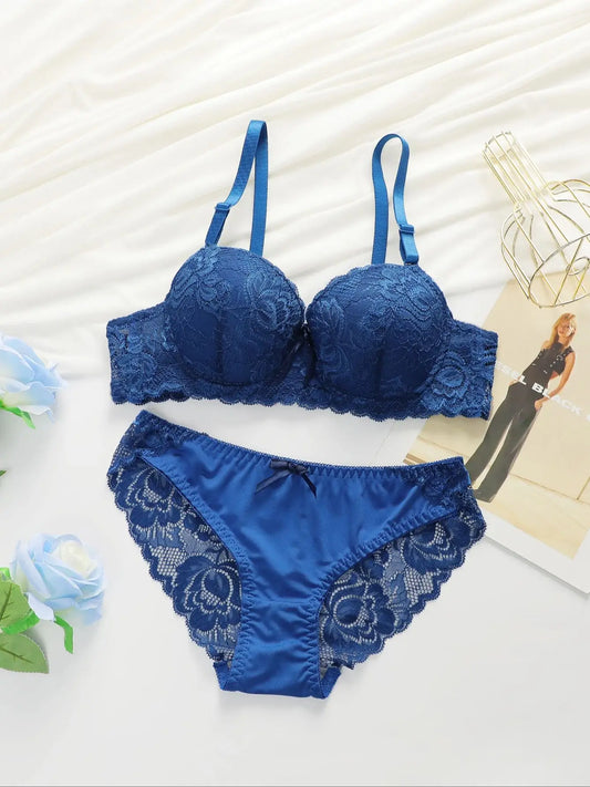 Beauty Back Lace Push-Up Bra & Panty Set – Sculpted Elegance by Viomisha
