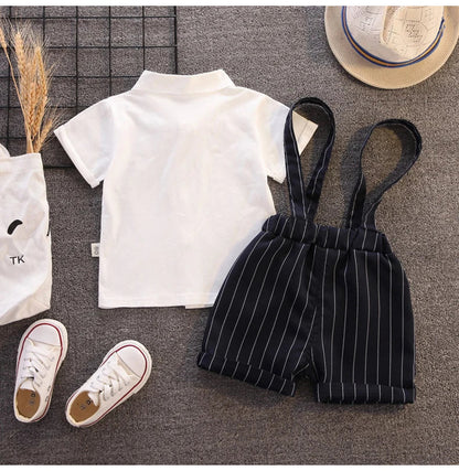 Kids Boys Clothing Sets Baby Tee Shirt + Overalls Pants Infant Toddler Children Wears T-shirt + Shorts Outfits Suits 1-4 Years Shello's Creative Boutique