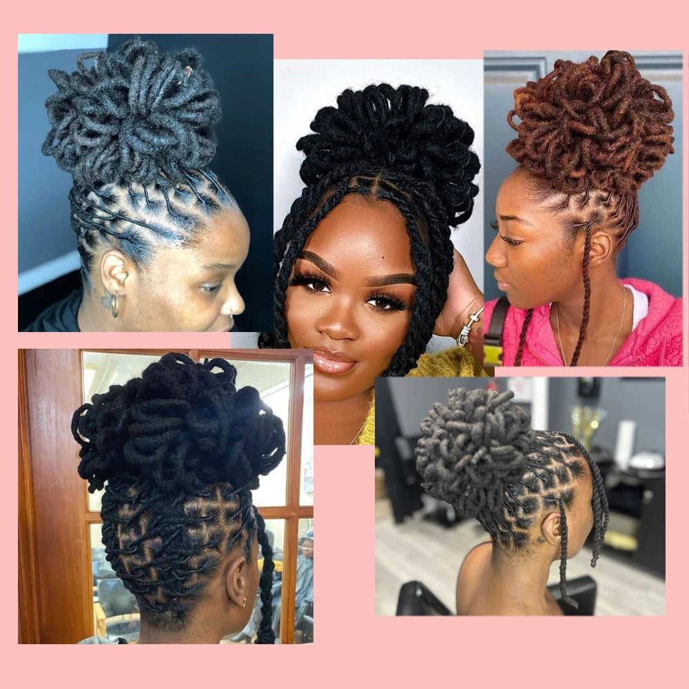 Synthetic Afro Puff Drawstring Ponytail - Dreadlock Hair Bun Extension