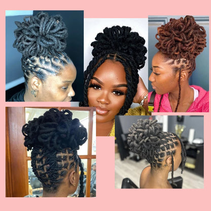 Synthetic Afro Puff Drawstring Ponytail - Dreadlock Hair Bun Extension