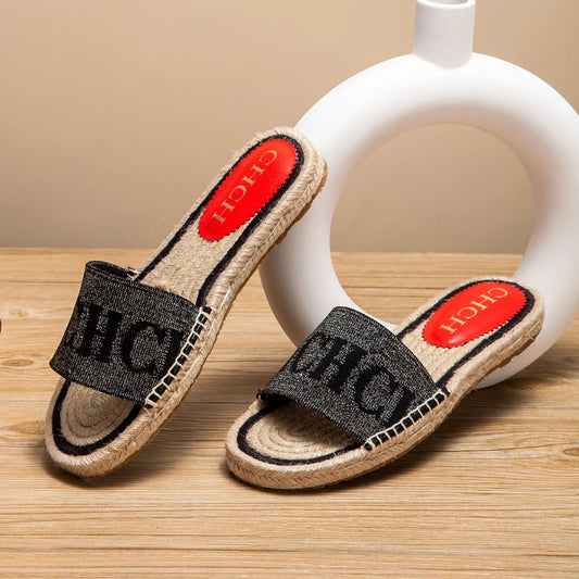 Women's Handmade Hemp Bottom Sandals - Simple Comfortable Beach Slippers - Shello's Creative Boutique