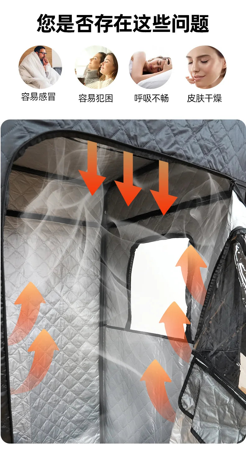 Foldable Steam Sauna Tent – Detachable Personal Home Spa for Relaxation