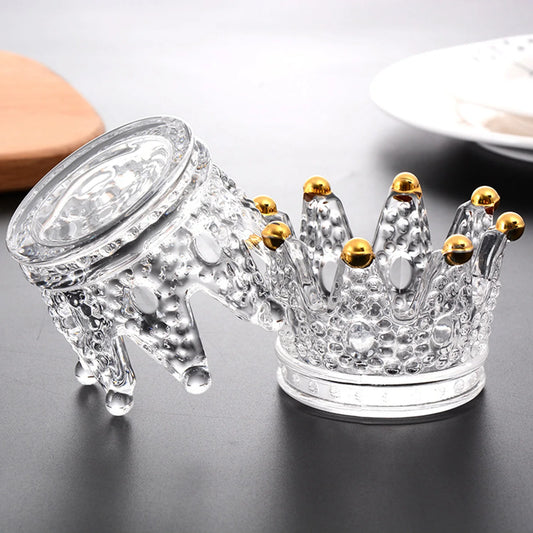 Crown Glass Crystal Ashtray – European Candlestick Style Home Décor
