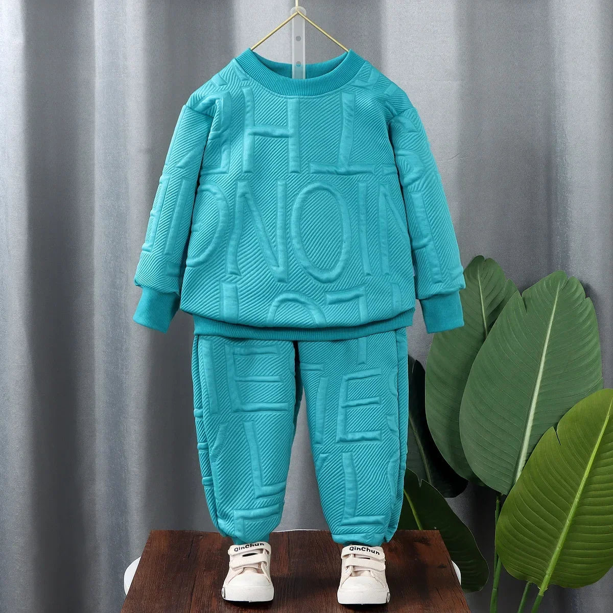 Children's Clothing  Long-sleeved Round Neck Printed Sweatshirt+cuffed Trousers 2pcs Suit Casual Outer Wear Simple Shello's Creative Boutique