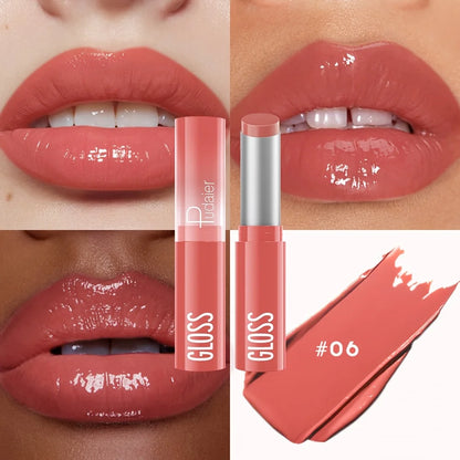 Glass Shine Lip Glaze, Mirror Finish Lipstick, Waterproof, Long Lasting, Non-Transfer, Plumping, Nude Shades - Shello's Creative Boutique