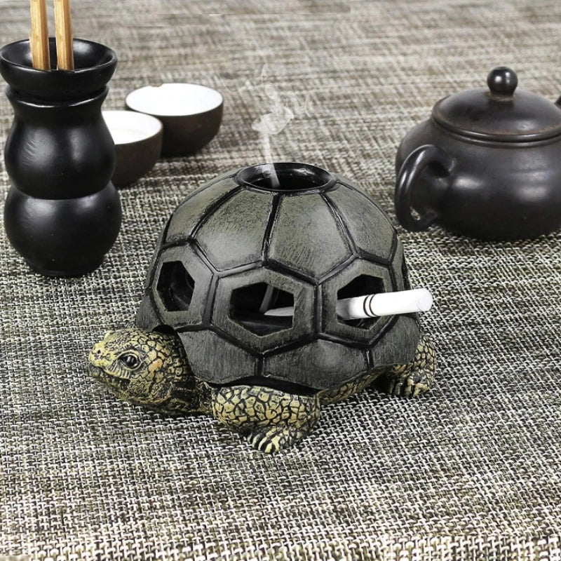 Turtle Outdoor Ashtray – Windproof Cigarette Ash Tray for Home & Office