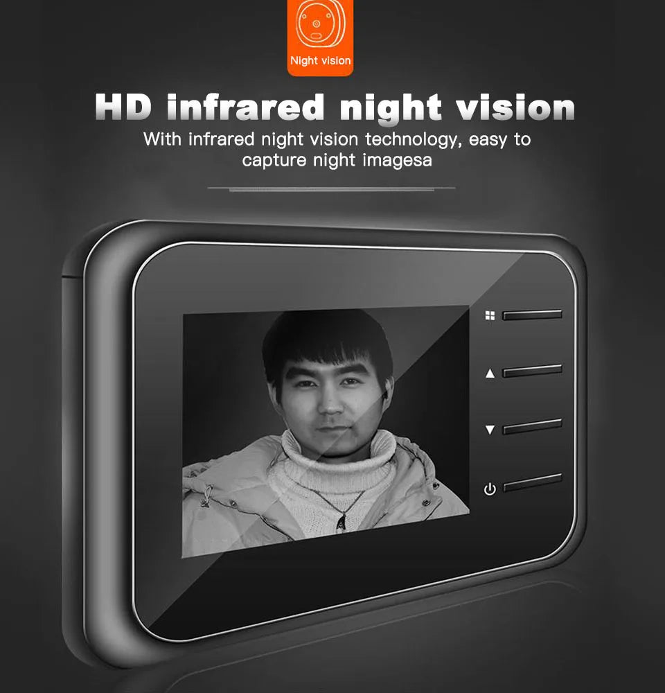 2.4 Inch LCD Door Peephole Camera with IR Night Vision & Video Recording