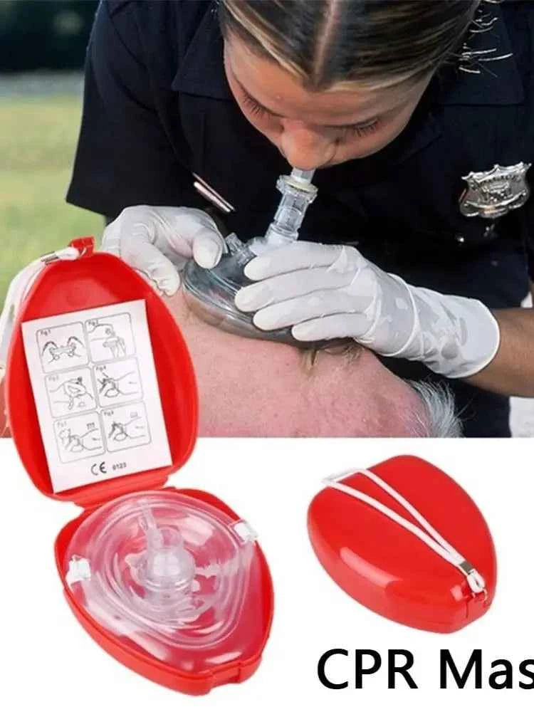 1-10pcs Professional First Aid CPR Breathing Mask Protect Rescuers Artificial Respiration Reuseable With One-way Valve Tools